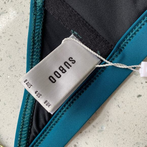 NWT Suboo Matte Square Bikini Top Teal Size 4 - Picture 10 of 12